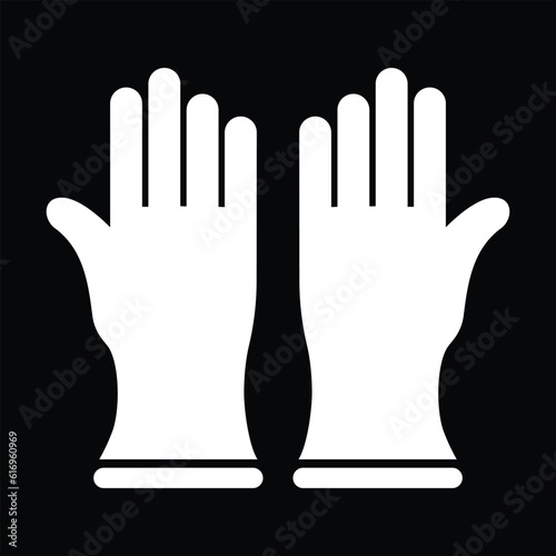 protective gloves simple icon, vector illustration 
