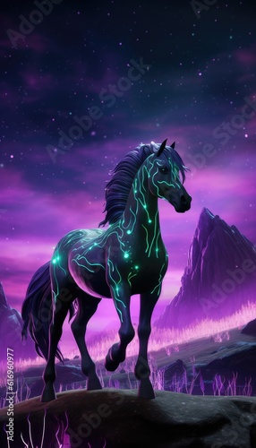 Black Art Depicting the Night of the Nightmare Horse