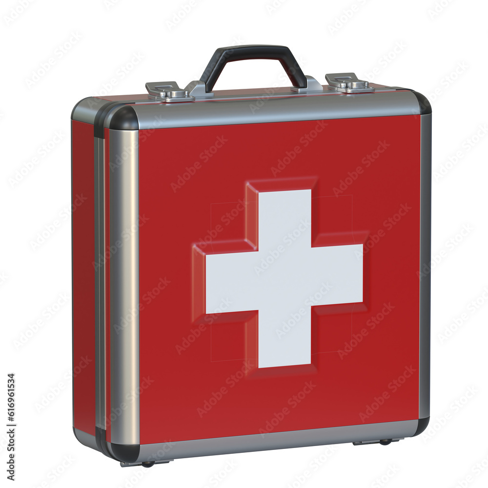 Obraz premium first aid kit - medical case 3d rendering