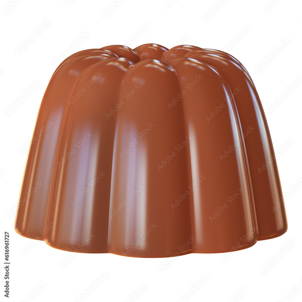 Obraz premium Molded chocolate pudding 3d rendering