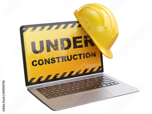 Fototapeta Naklejka Na Ścianę i Meble -  Laptop under construction 3d rendering