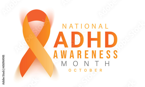 National ADHD awareness month. background, banner, card, poster, template. Vector illustration.