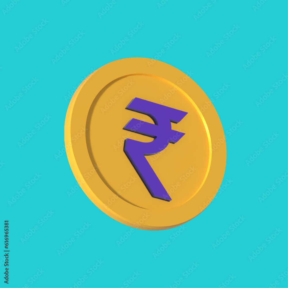 Rupee Currency 3D symbol, Indian money, 3d rendering Rupee Currency 3D symbol, Indian money, 3d rendering