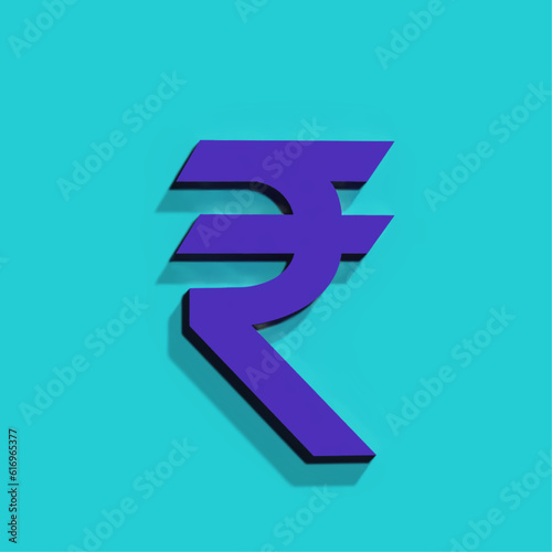 Indian Rupee coin 3D rendering illustration