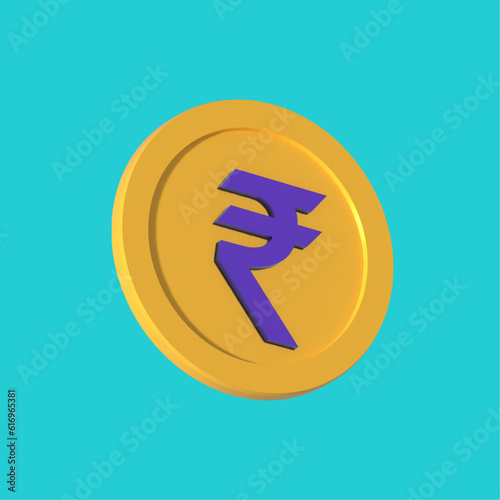 Rupee Currency 3D symbol, Indian money, 3d rendering
