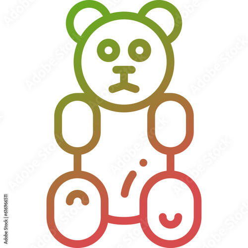 gummy bear gradient line icon