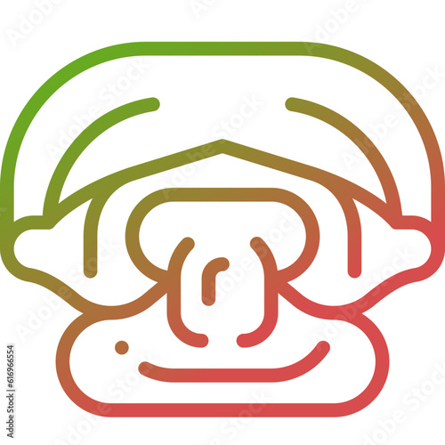 poached egg gradient line icon