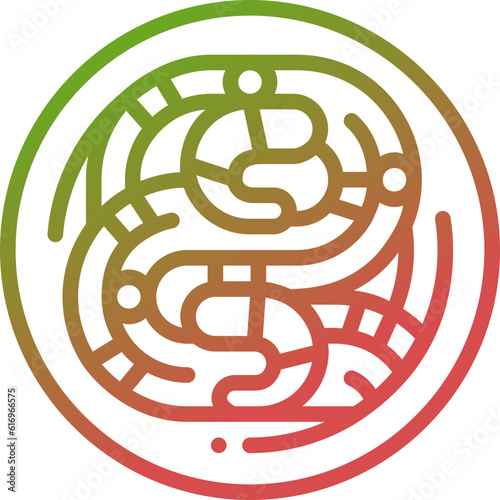 pad thai gradient line icon