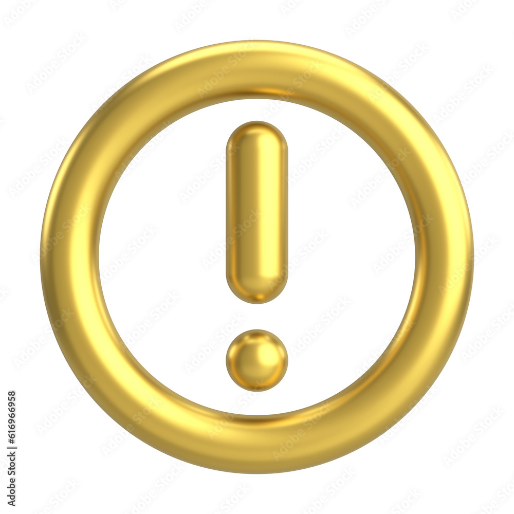 Warning sign. Exclamation mark. 3D illustration. Warning sign. Exclamation mark. 3D illustration.