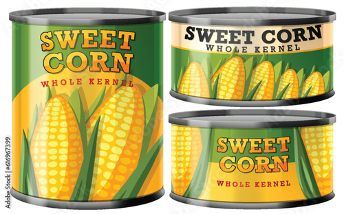 Sweet Corn Food Cans Collection