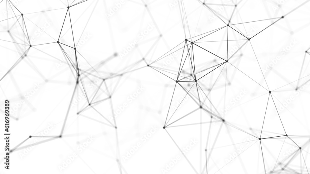 Digital plexus of glowing lines and dots. Abstract background. 3D rendering. Network or connection. 3d rendering.