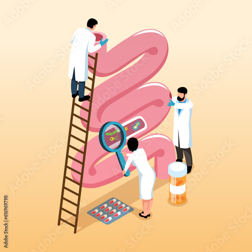 Gastroenterologists Isometric Concept