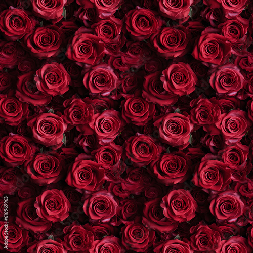 Red roses wedding theme  seamless pixel perfect pattern texture.