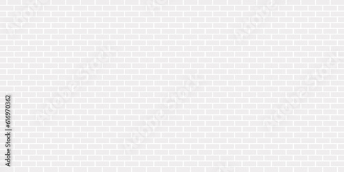 White brick wall seamless pattern background, Abstract white brick wall texture for pattern background. Kitchen wallpaper concept: Close up modern white brick tiles wall texture background