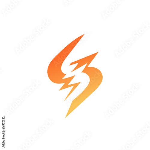 simple orange spark firework logo vector illustration template design