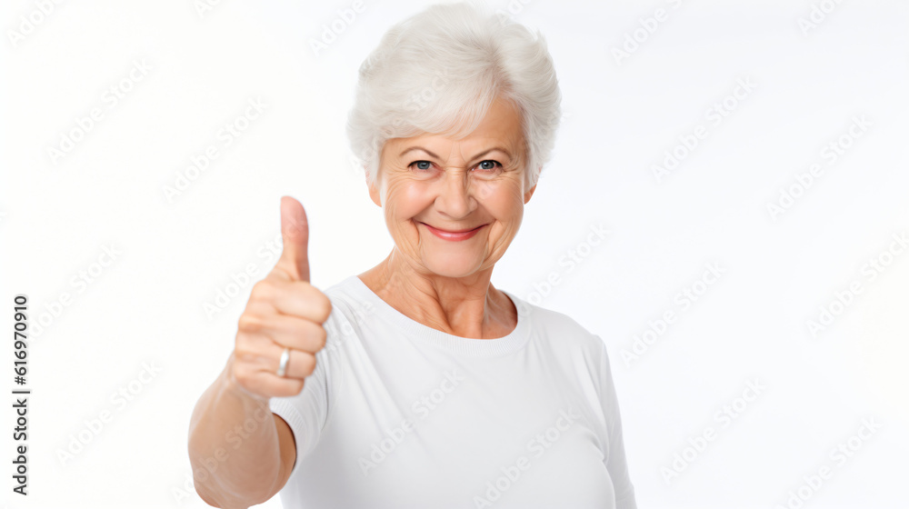 Old Woman with thumb up on a white background
Generative AI Old Woman with thumb up on a white background
Generative AI
