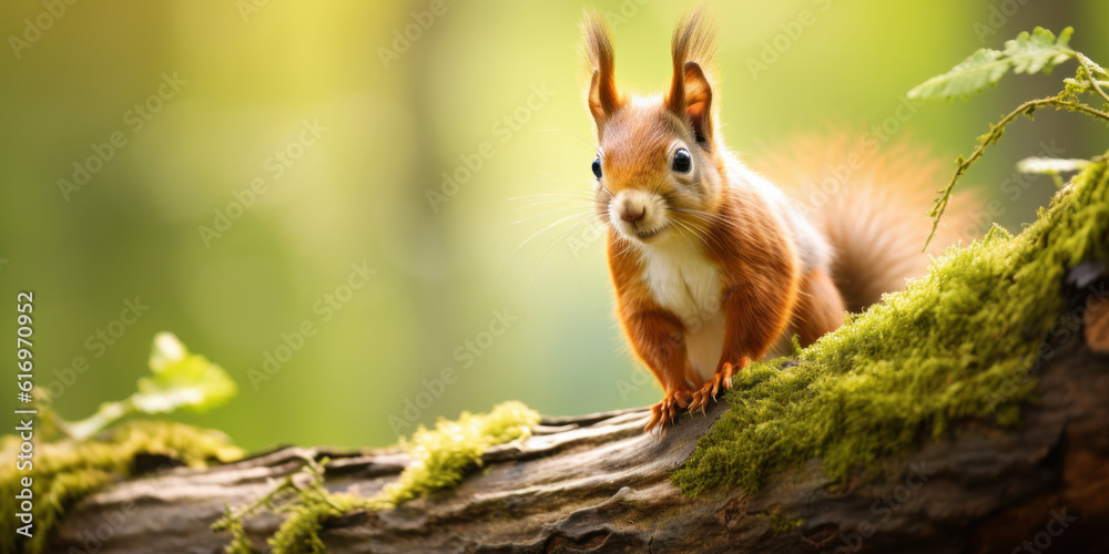 small cute squirrel on nature
