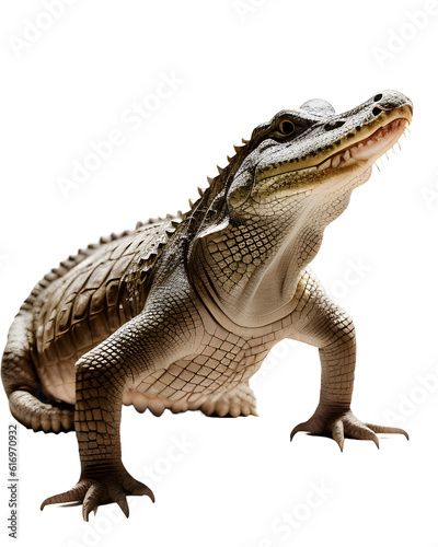  crocodile isolated on a transparent background  PNG . Generative AI.