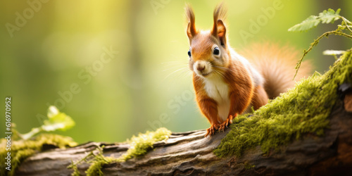 small cute squirrel on nature
