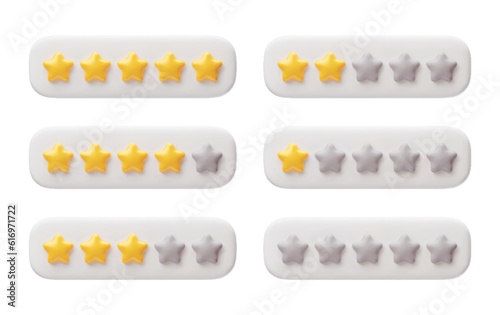 Set of positive and negative feedbacks in speech bubbles. Rating stars in conversation balloons. User experience, rating, service satisfaction, user experience for app and website vector illustration
