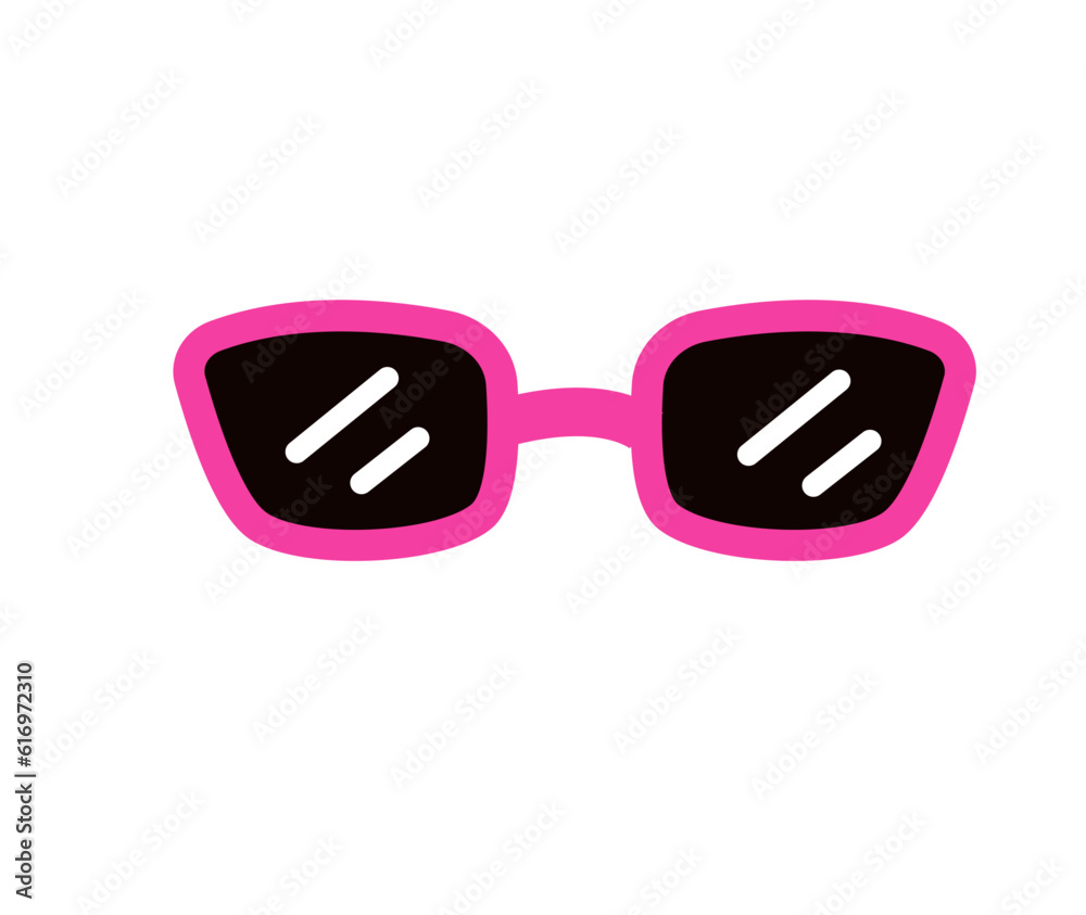 Fototapeta premium Pink sunglasses icon on white background, vector illustration