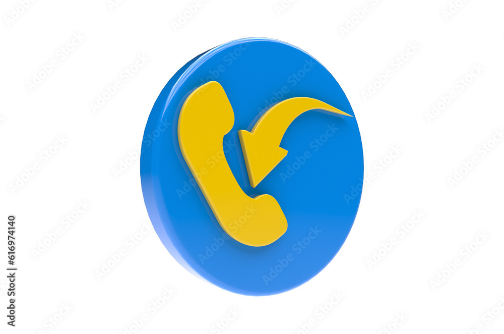 3D phone call icon on transparent background 3D phone call icon on transparent background