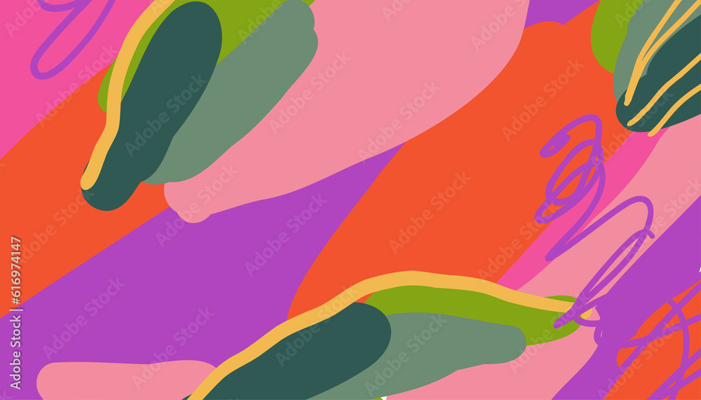 Hand drawn summer abstract background in modern artist painting style. Bisness cards ideas
