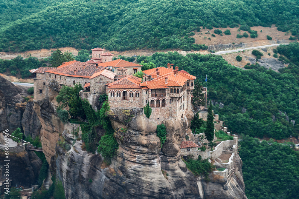 Monasteries of Meteora, Greece, built on huge rocks in a beautiful landscape Monasteries of Meteora, Greece, built on huge rocks in a beautiful landscape