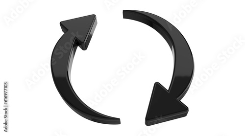 3d render of arrow sign on transparent background