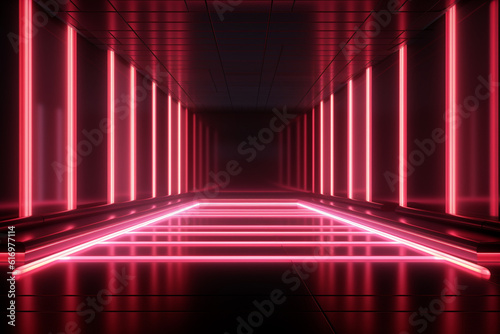 Wallpaper Mural Futuristic neon glowing background. Light show background with neon style elements. Background, wallpaper, screensaver. Generative AI Torontodigital.ca