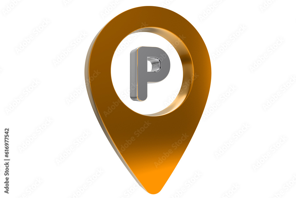 3D parking sign on transparent background 3D parking sign on transparent background