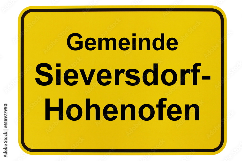 Illustration eines Ortsschildes der Gemeinde Sieversdorf-Hohenofen in Brandenburg