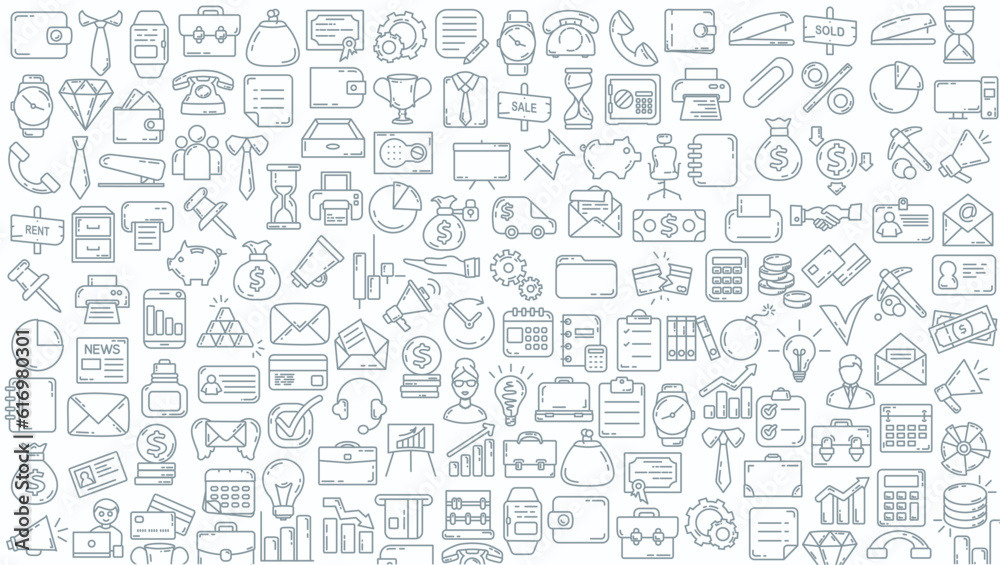business doodle background. business line icon background business doodle background. business line icon background