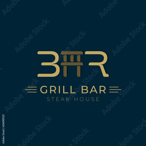 gril and bar logo design.typhography logo.wordmark logo
