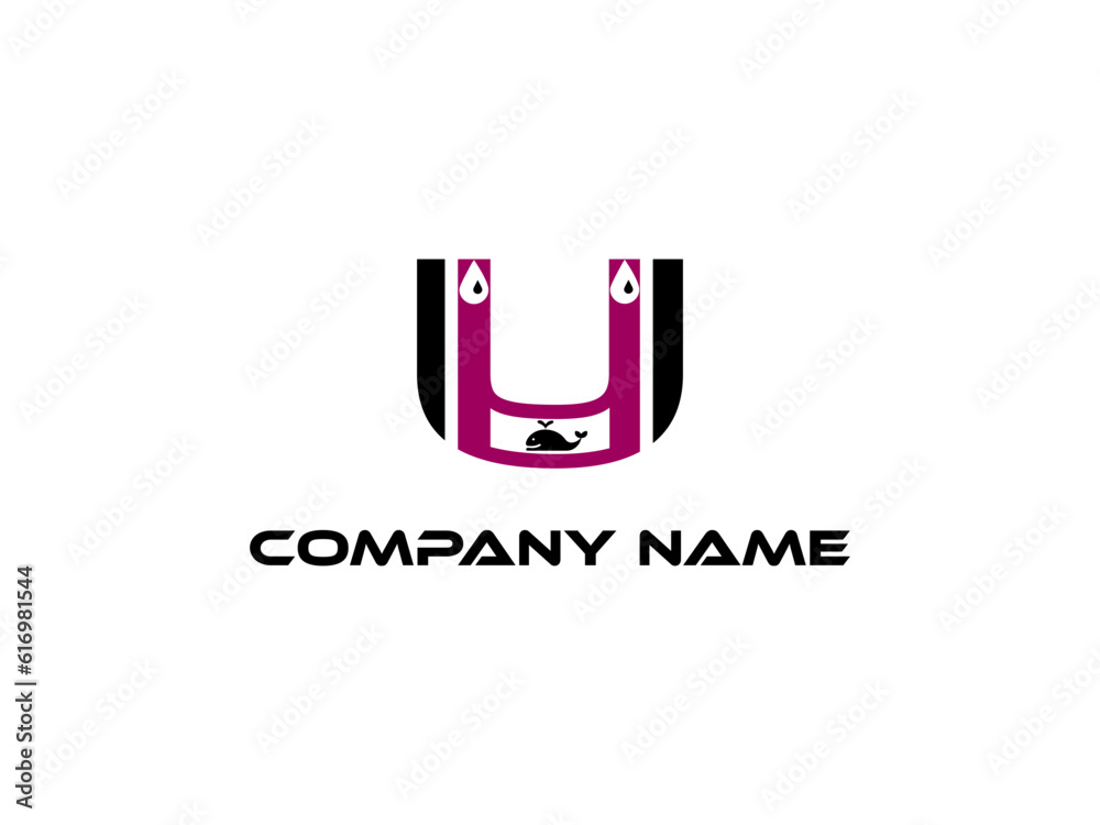 U letter Modern abstract Creative digital animal logo. vector illustration logo. modern style  logo in shape a template Mode flat logo.