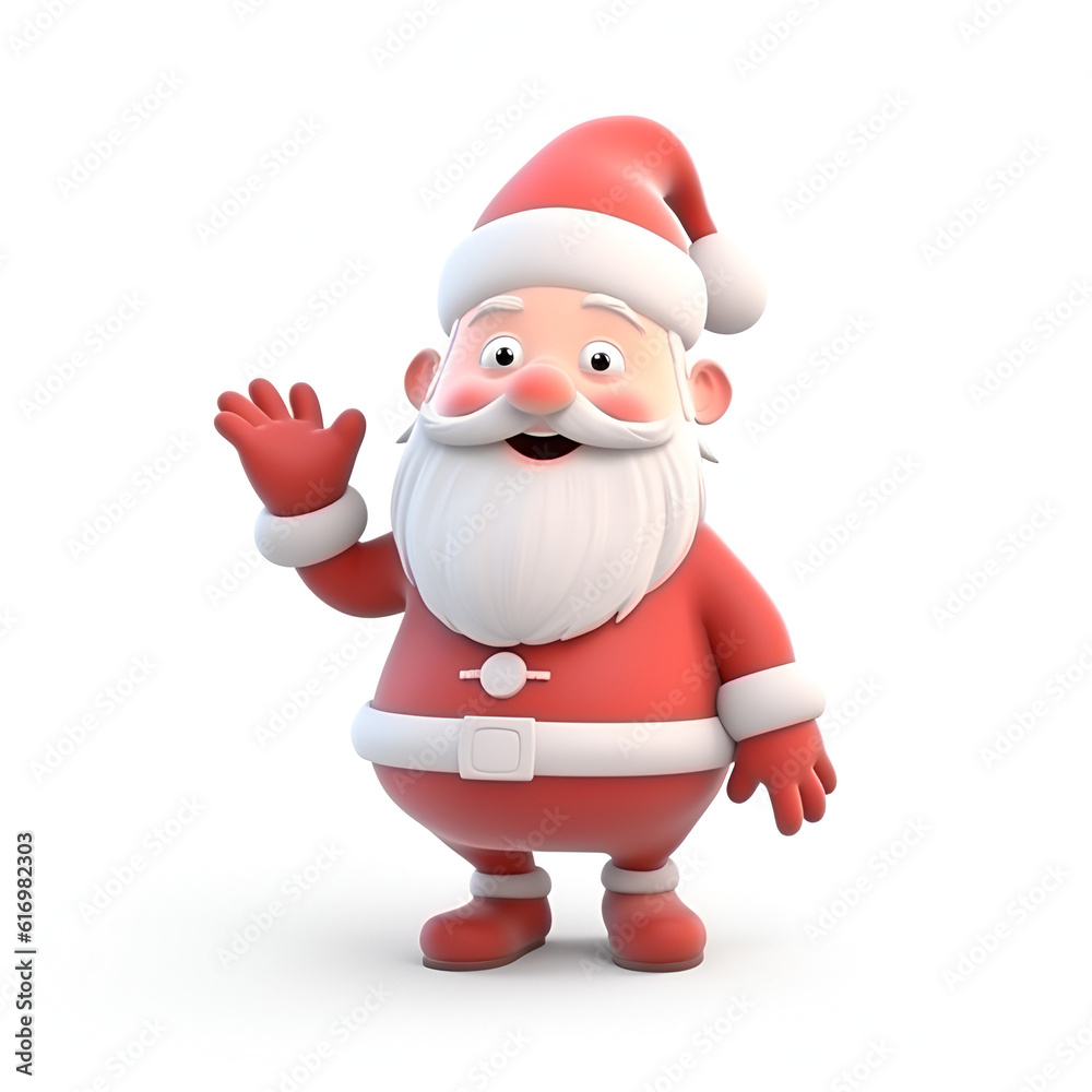 Santa Claus is a cute cartoon character on a white background.
