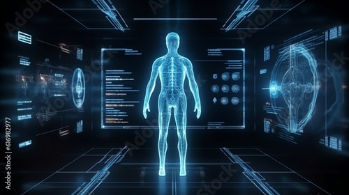 Futuristic health diagnosis online innovation. Generative AI