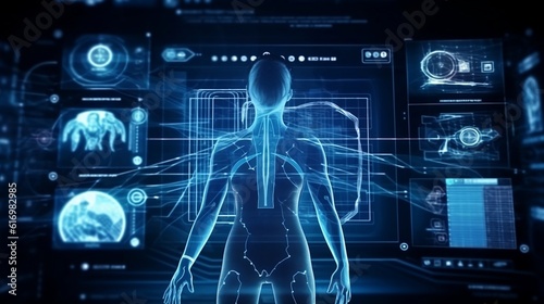 Futuristic health diagnosis online innovation. Generative AI