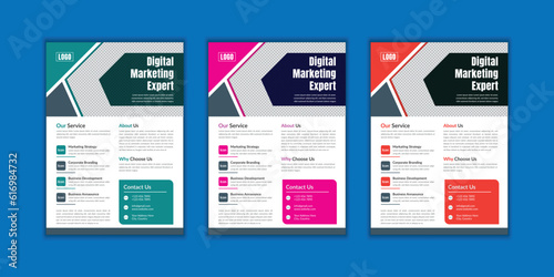 Business Flyer Layout with Colorful Accents