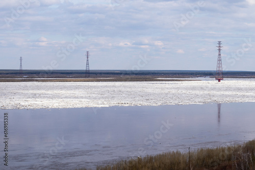 Spring. Ice drift on the Siberian river © Ailya