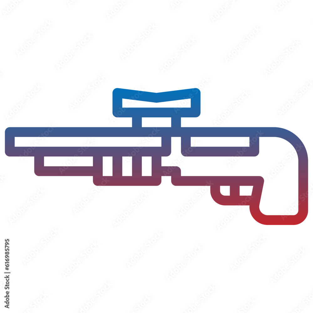 gun line icon,linear,outline,graphic,illustration