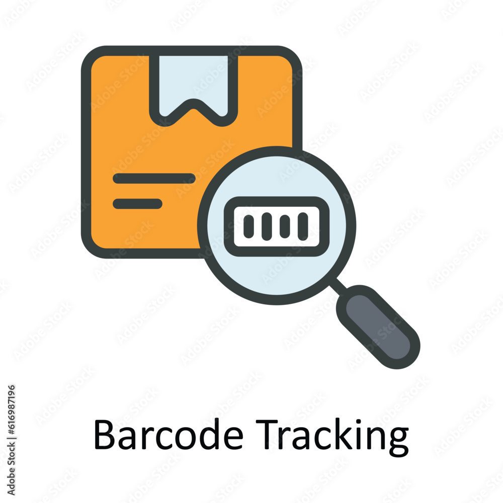 Barcode Tracking Vector Fill outline Icon Design illustration. Shipping and delivery Symbol on White background EPS 10 File Barcode Tracking Vector Fill outline Icon Design illustration. Shipping and delivery Symbol on White background EPS 10 File