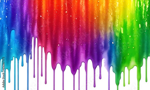 Colorful watercolor stainback ground Rainbow colors of watery paint. and spray on a white background. For packaging design of paints, albums. Rainbow watercolor element, Generative AI, Generative, AI