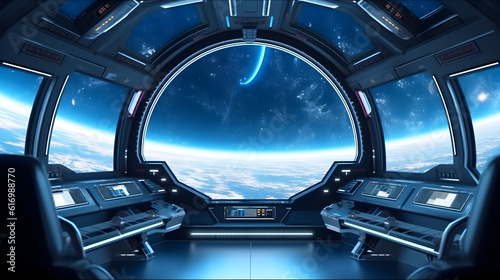 interior of a starship space explorer created with Generative AI © kimly