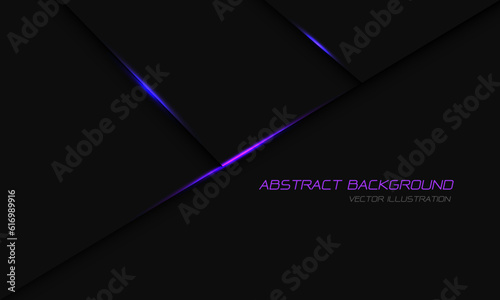 Abstract dark grey metallic purple light geometric with simple text design modern luxury futuristic background vector