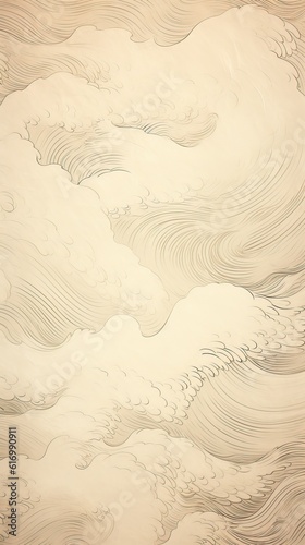 Japanese paper beige texture vintage background. Generative AI.