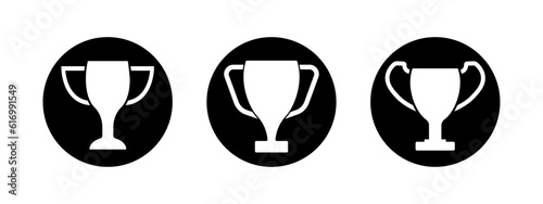 Cup winner icon. Champion trophy illustration. Goblet vector symbol. Winner award sign.