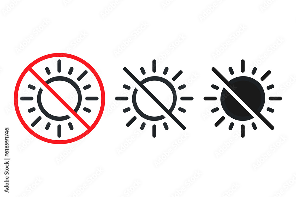 No sun icon. Illustration vector