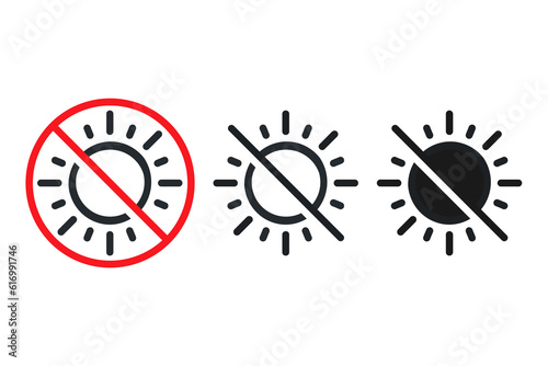 No sun icon. Illustration vector