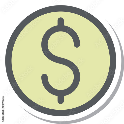 ステッカー風ミニミニアイコン　ドル